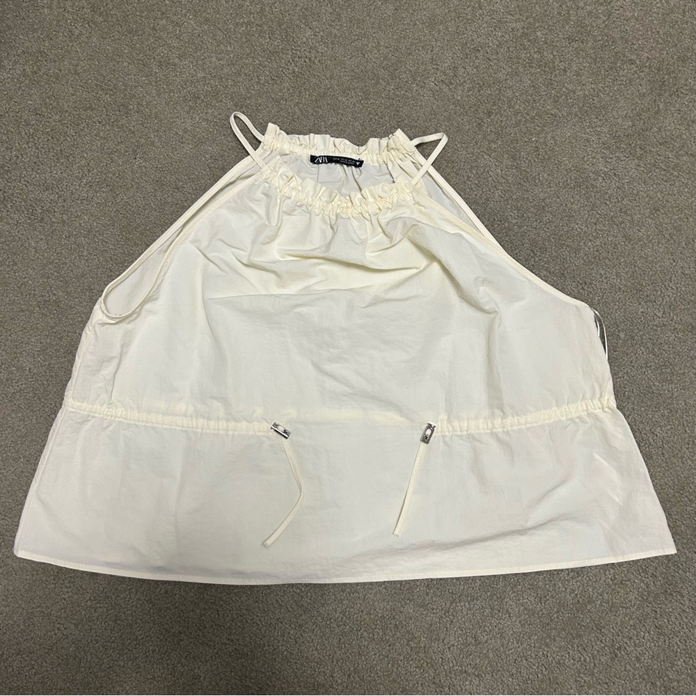 Zara Cream Halter Tank Top